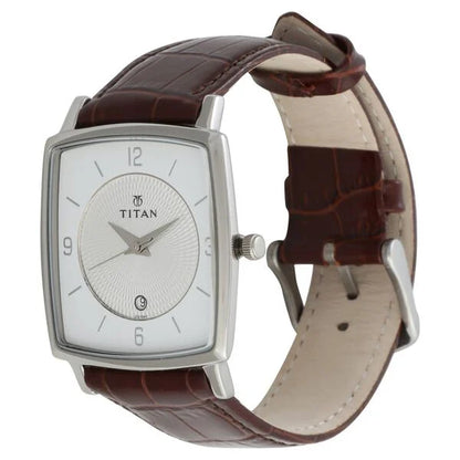 Analog Silver & Leather Men' NS9159SL01