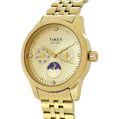 Analog Champagne & Stainless Steel Women's Watch TWEL13104