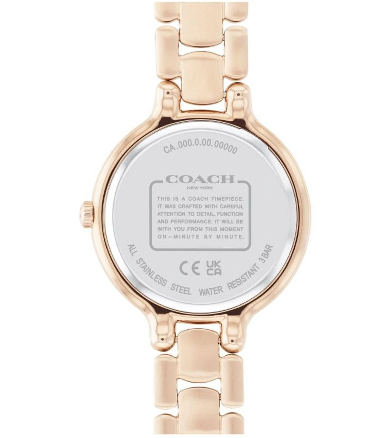 Coach Chelsea Qtz Basic Carnation Gold Round Dial Women's Watch|Ionic Plated Carnation Gold Steel Material|Gold Color Band - 14504126