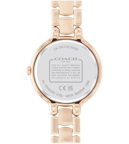 Coach Chelsea Qtz Basic Carnation Gold Round Dial Women's Watch|Ionic Plated Carnation Gold Steel Material|Gold Color Band - 14504126