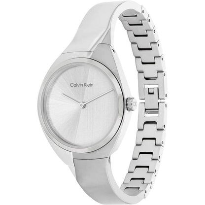 Calvin Klein Women's Quartz Stainless Steel Case and Bangle Bracelet Watch, Color: Silver 25200234