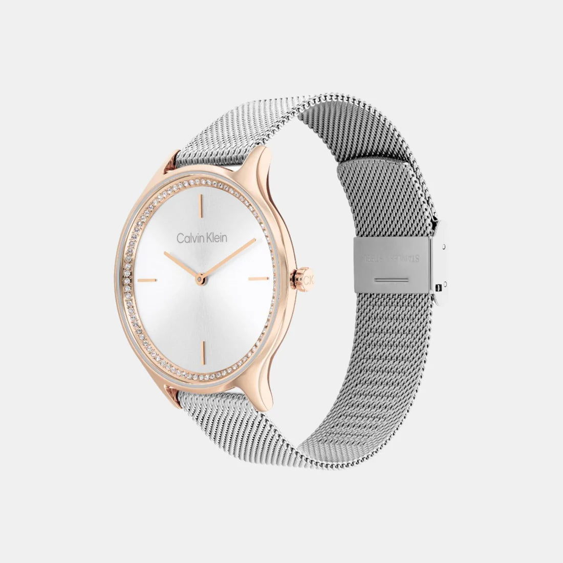 Quartz Female Analog Silver White Mesh Watch 25100006