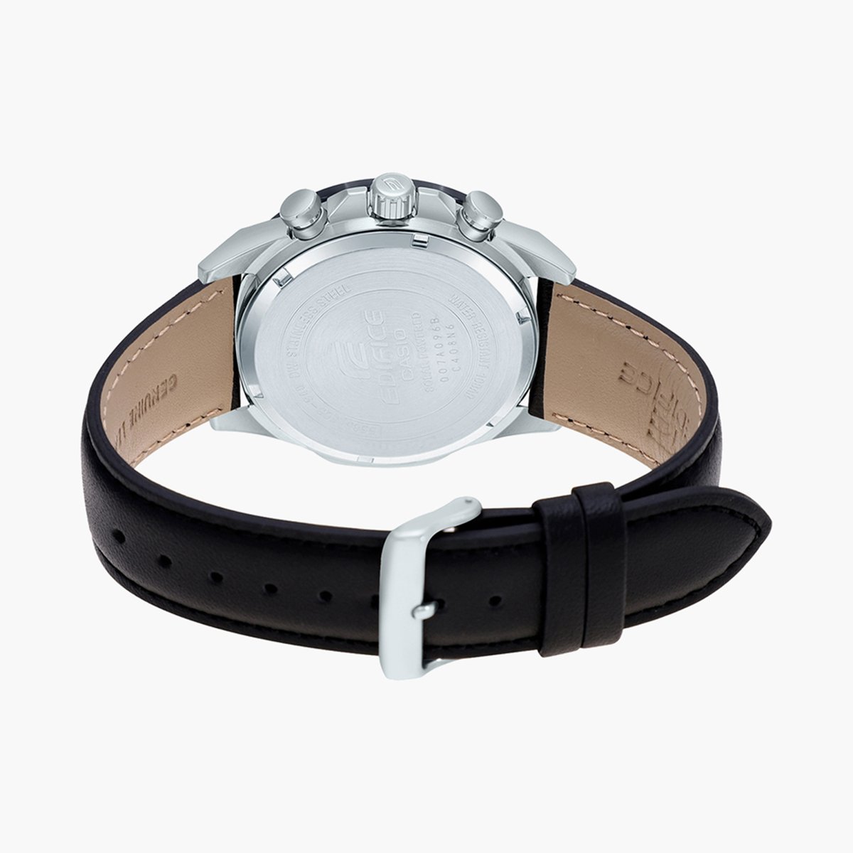 Casio Analog Black & Leather Men's Watch ED549