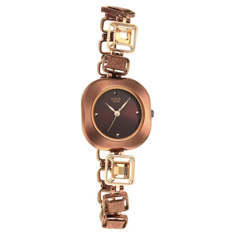 Analog Brown & Metal band Women's Watch NR95156KM01