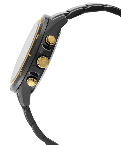 Casio Chronograph Black & Stainless Steel Men's Watch EX208