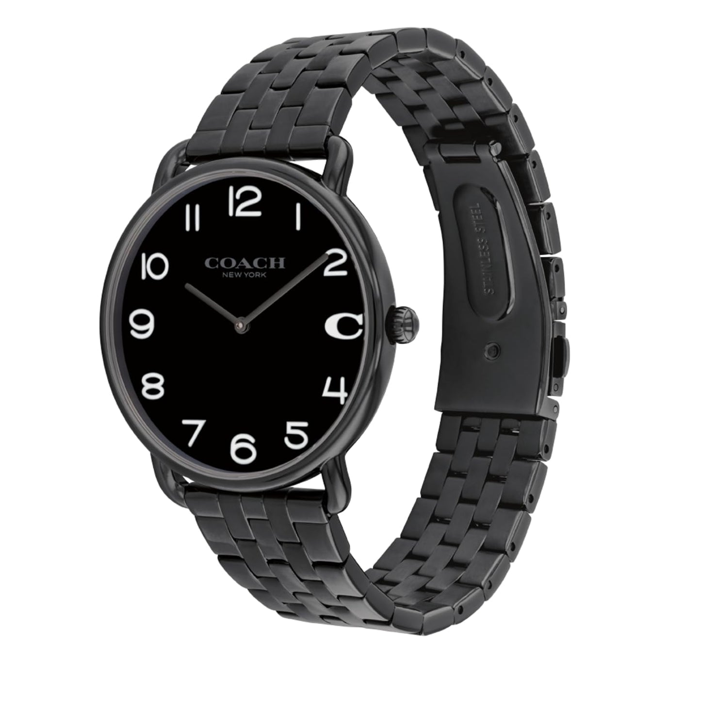 Coach Elliot Qtz Basic Black Round Dial Men's Watch|Ionic Plated Black Steel Material|Black Color Band - 14602670