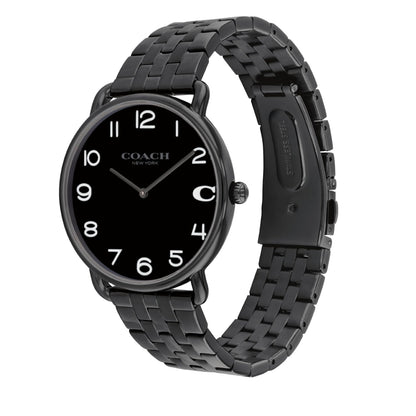 Coach Elliot Qtz Basic Black Round Dial Men's Watch|Ionic Plated Black Steel Material|Black Color Band - 14602670