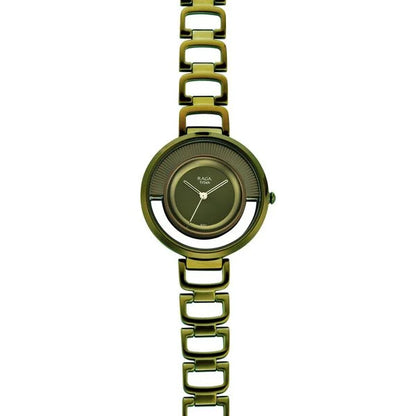 Raga Moments Of Joy Green Dial Women Watch With Metal Strap