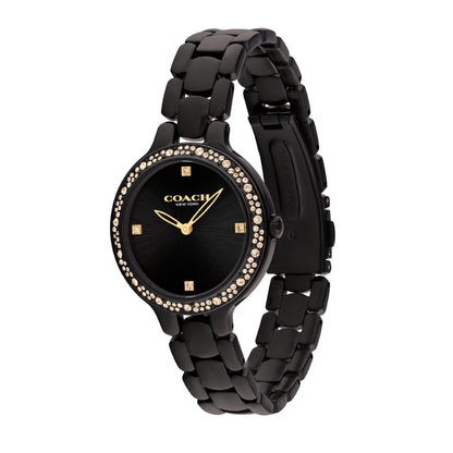 Coach Chelsea Qtz Basic Black Round Dial Women's Watch|Ionic Plated Black Steel Material|Black Color Band - 14504352