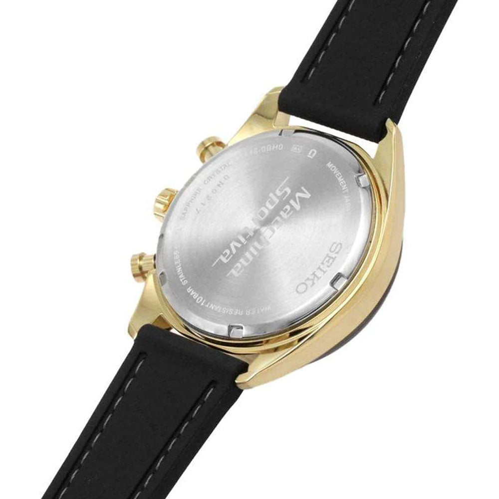 Seiko Chronograph Black & Silicone Men's Watch SSC804P1