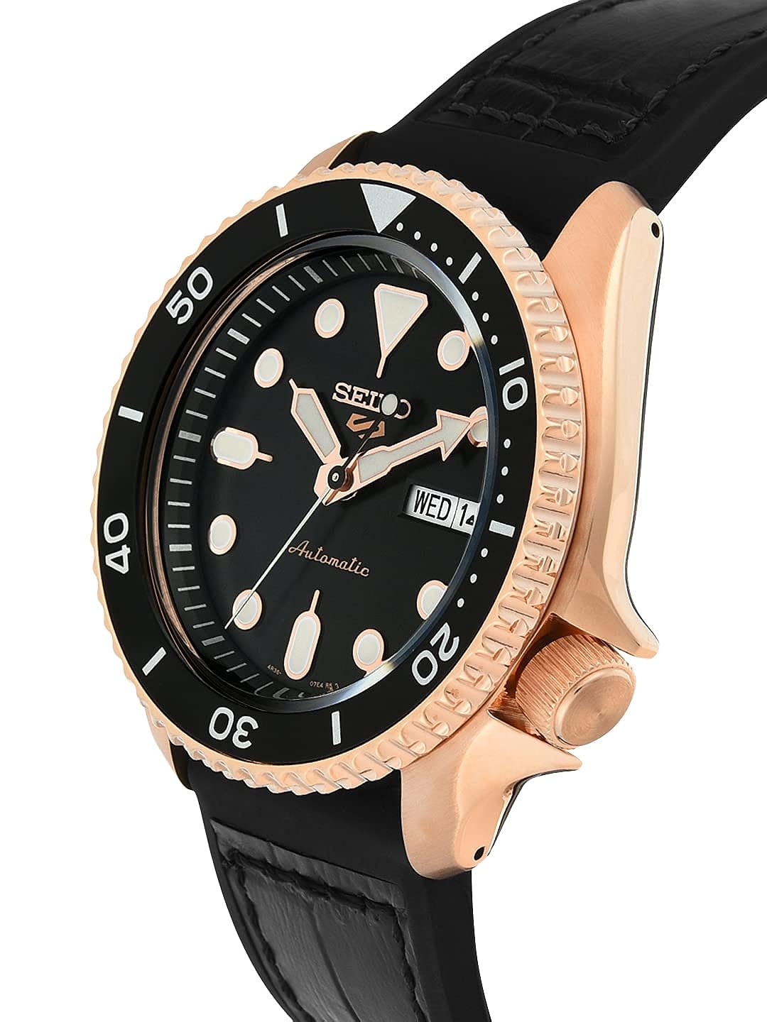 Seiko Analog Black & Leather Men's Watch SRPD76K1