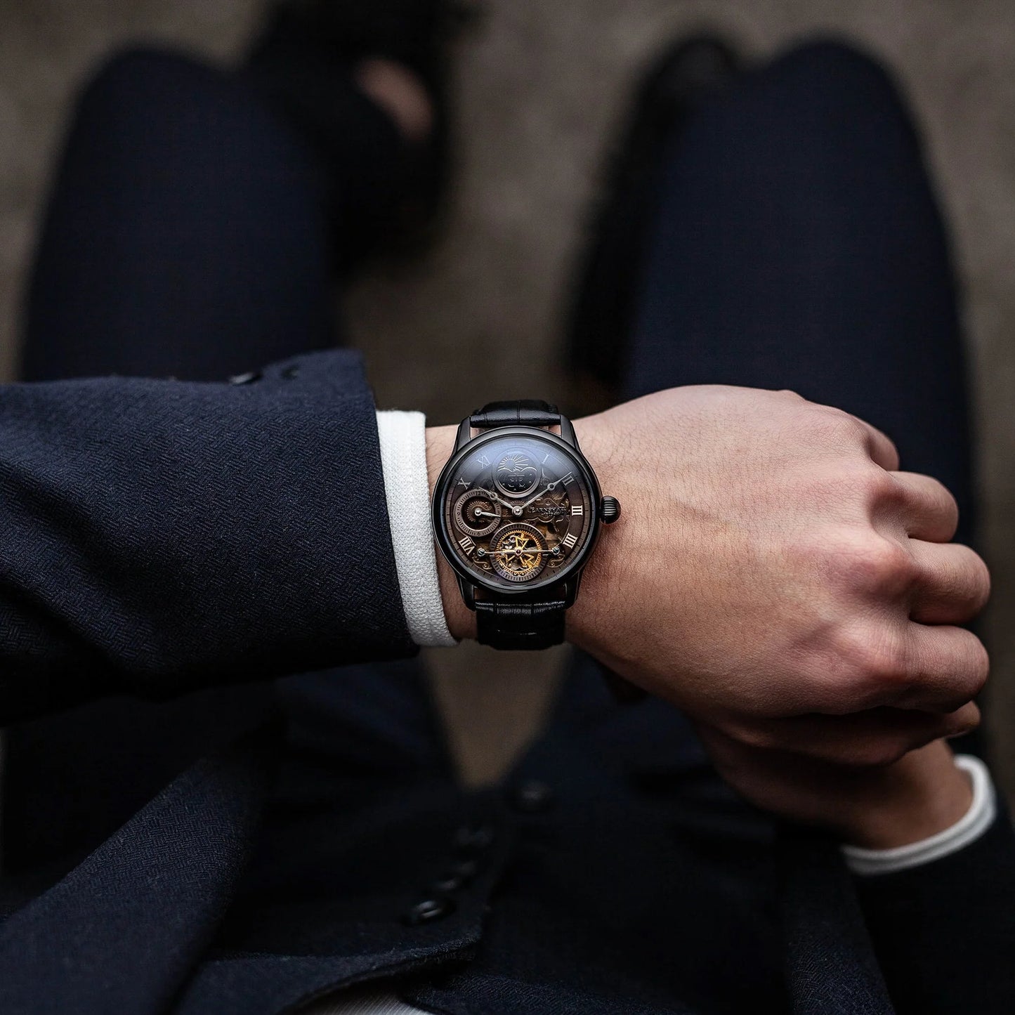 Earnshaw  Grey & Leather Men's Watch ES 8063 03