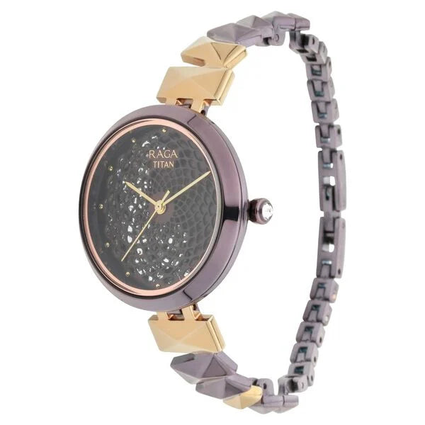 Analog Brown & Stainless Steel Women' NS95121KM01