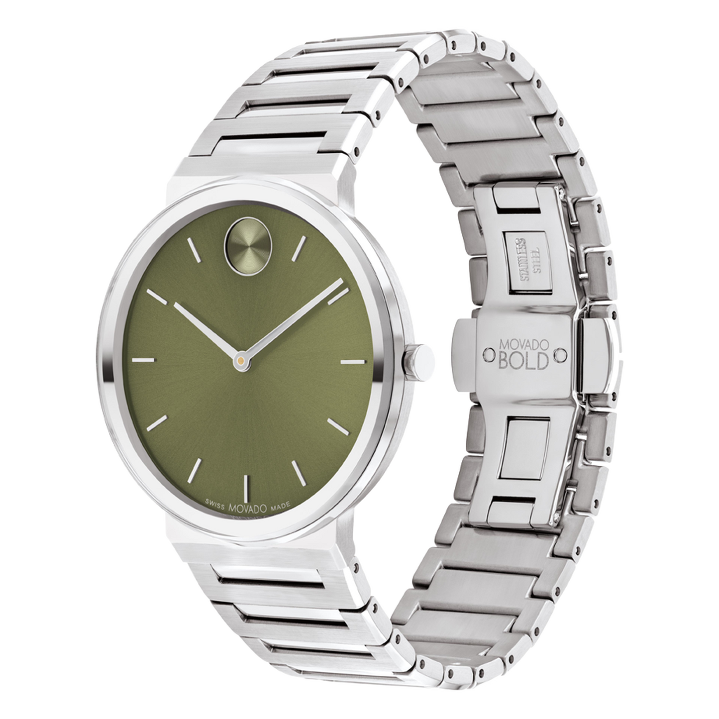 Movado Analog Green & Metal band Unisex Watch 3601074