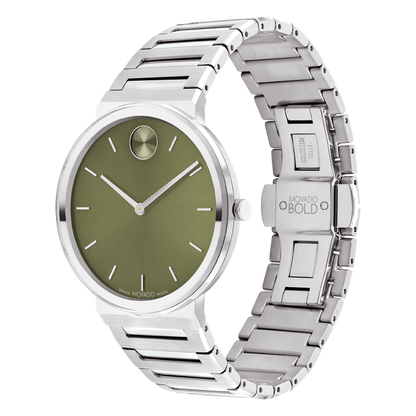 Movado Analog Green & Metal band Unisex Watch 3601074