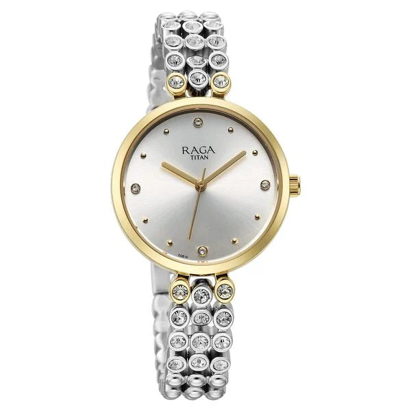 Raga Showstopper Quartz Analog Silver Dial Metal Strap Watch for Women