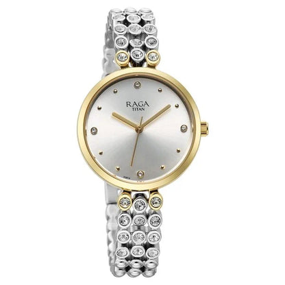Raga Showstopper Quartz Analog Silver Dial Metal Strap Watch for Women