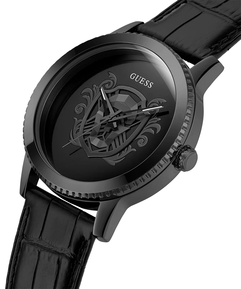 Guess  Black & Leather Men's Watch GW0566G2