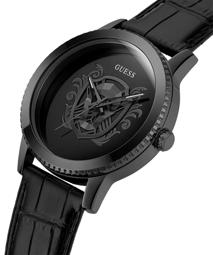 Guess  Black & Leather Men's Watch GW0566G2
