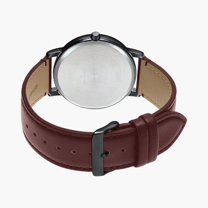 Casio Analog Black & Leather Men's Watch A2062