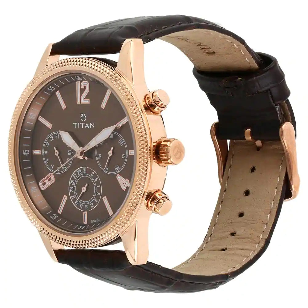Multifunction Brown &  Men's Watch NR1734WL01