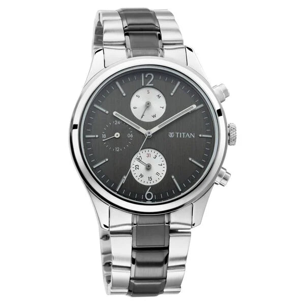 Men's Metropolitan Charm: Men's Multifunctional Anthra Watch with Metallic Accents