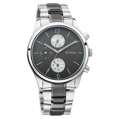 Men's Metropolitan Charm: Men's Multifunctional Anthra Watch with Metallic Accents