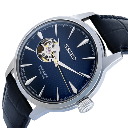 Seiko Analog Blue & Leather Men's Watch SSA405J1
