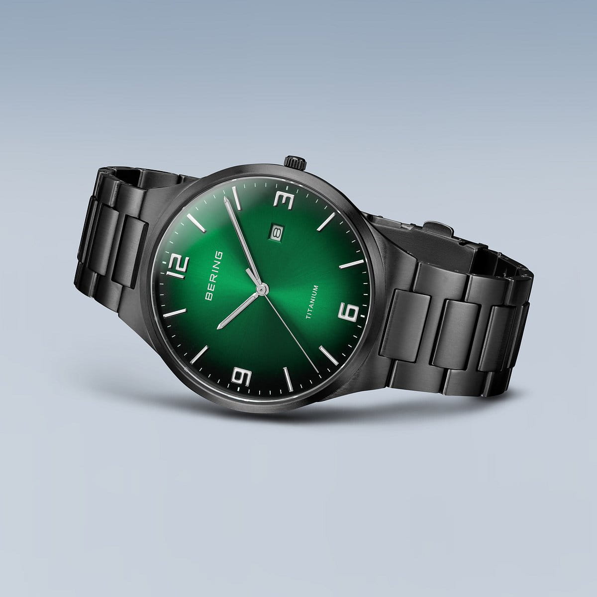 BERING Analog green & titanium Men's Watch 15240 728