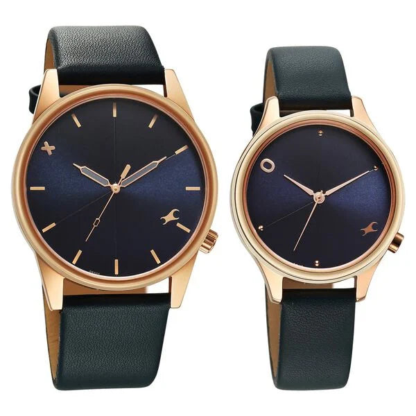 Fastrack Analog Blue & Leather Couple' 33056296WL01P