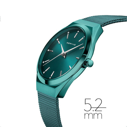 Bering Analog Green & Milanese Wowen's Watch 18729 888