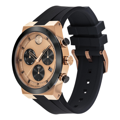 Movado Analog Rose Gold & Silicone Men's Watch 3600854