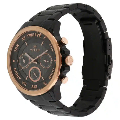 Multifunction Black & Stainless Steel Men's Watch 1747KM02