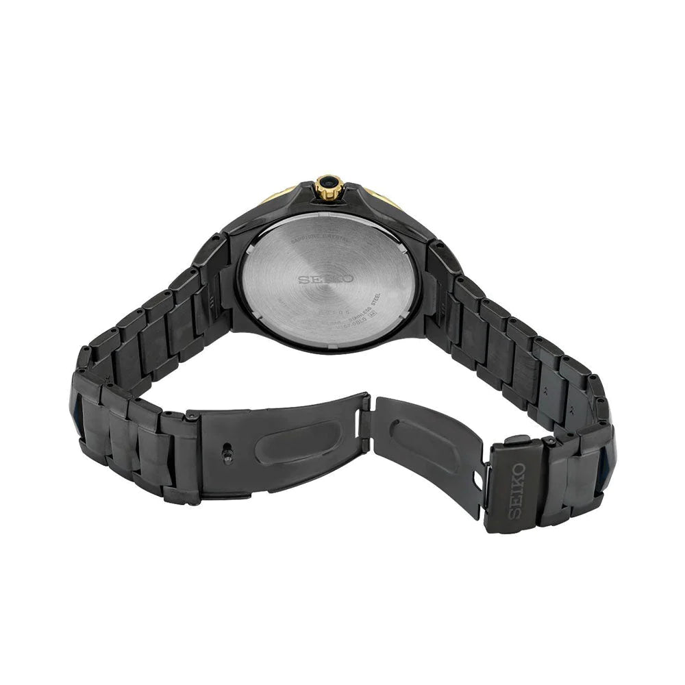 Seiko Analog Black & Stainless Steel Men's Watch SNE506P9