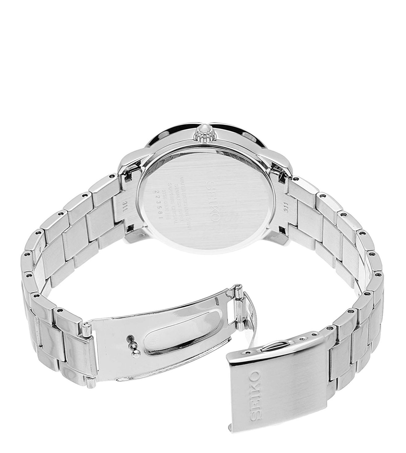 Seiko Chronograph White & Stainless Steel Women's Watch SNT877P1