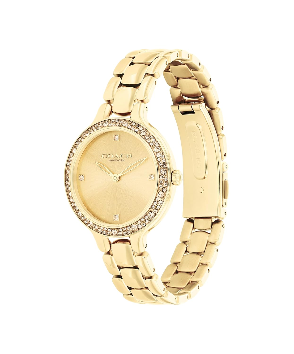 COACH Chelsea Qtz Basic Thin Gold Round Dial Women's Watch|Ionic Plated Thin Gold Steel Material|Gold Color Band - 14504125