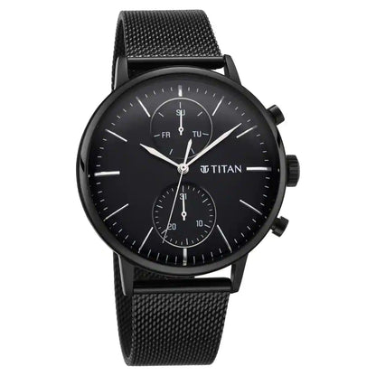 Multifunction Black & Stainless Steel Men's Watch NQ90135NM01