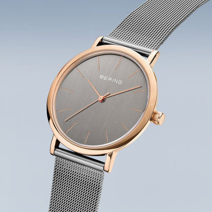Bering Analog Grey & Milanese Women's Watch 13436 369