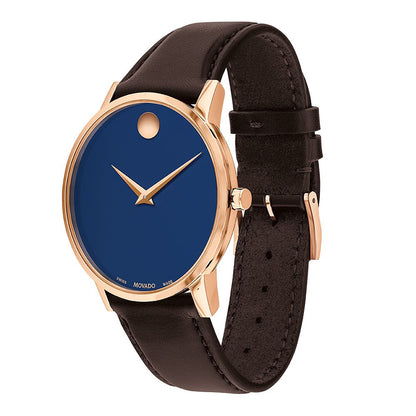 Movado Analog Blue & Leather Men's Watch 607597