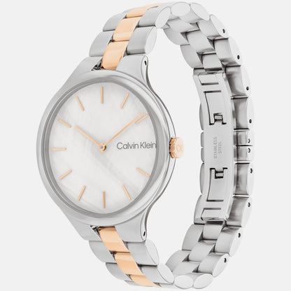 CALVIN KLEIN Analog White & Stainless Steel Women's Watch 25200428