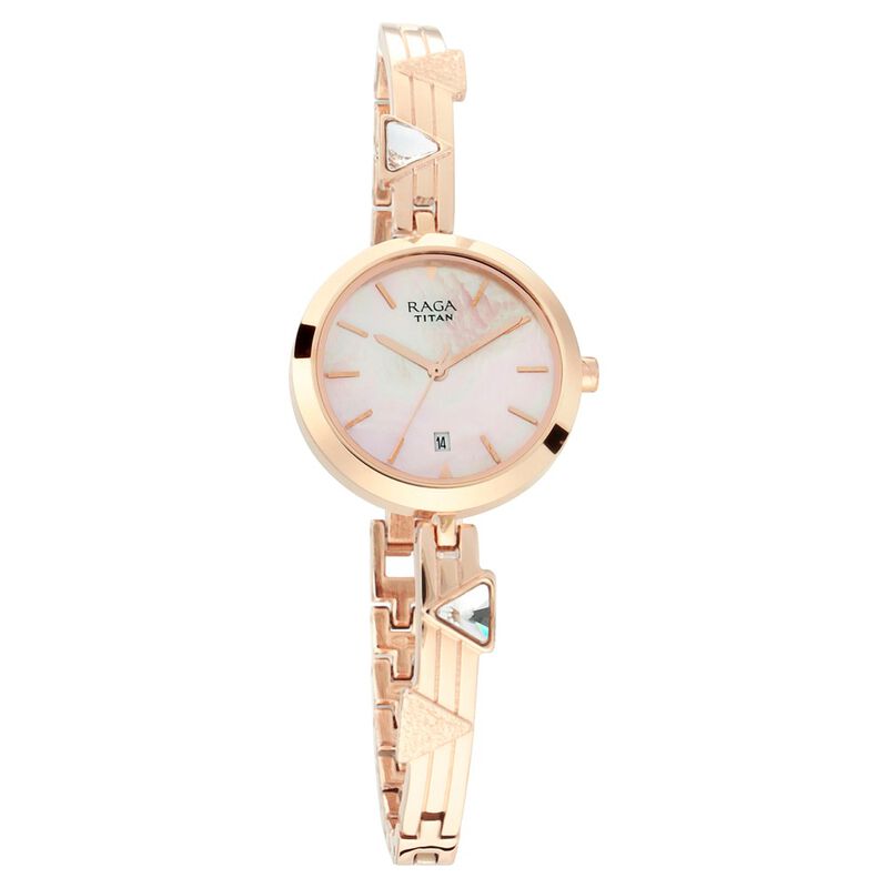 Analog Mother Of Pearl & Metal band Women's Watch NR2606WM04
