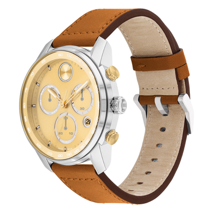 Movado Analog Gold & Leather Men's Watch 3600908
