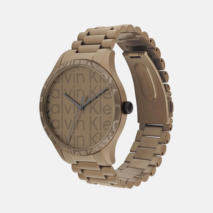 CALVIN KLEIN Analog Khaki & Stainless Steel Unisex Watch 25200343