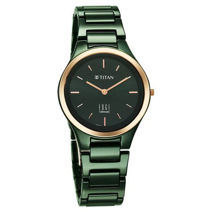 Analog Green & Ceramic Women' 2653KC12