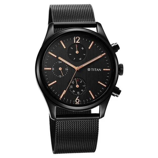 Analog Black & Stainless Steel Men' NS1805NM05