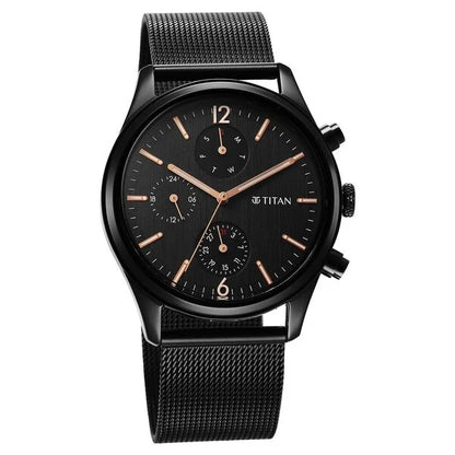 Analog Black & Stainless Steel Men' NS1805NM05