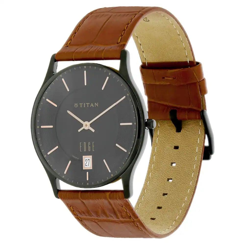Analog Black & Leather Men's Watch NQ1683NL01