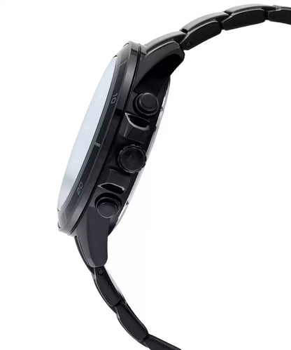 Casio Chronograph Black & Stainless Steel Men's Watch EX206