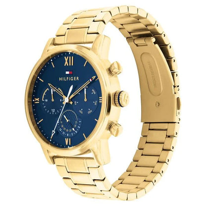 Quartz Multifunction Blue Dial Stainless Steel Strap Watch for MenGender
