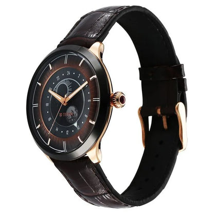 Analog Brown & Leather Men' 10028KL02